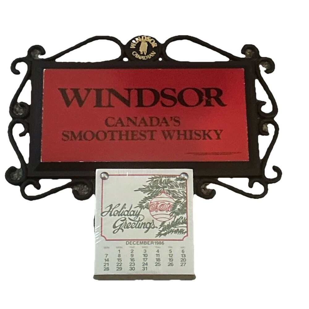 Vintage 1986 Windsor Supreme Canadian Whiskey Calendar Wall Hanging